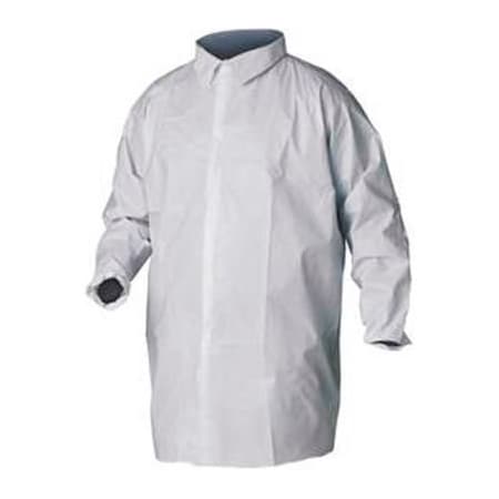 Keystone Safety KeyGuard Lab Coat, No Pockets, Elastic Wrists, Snap Front, Single Collar, White, MD 30/Case LC0-WE-KG-MD